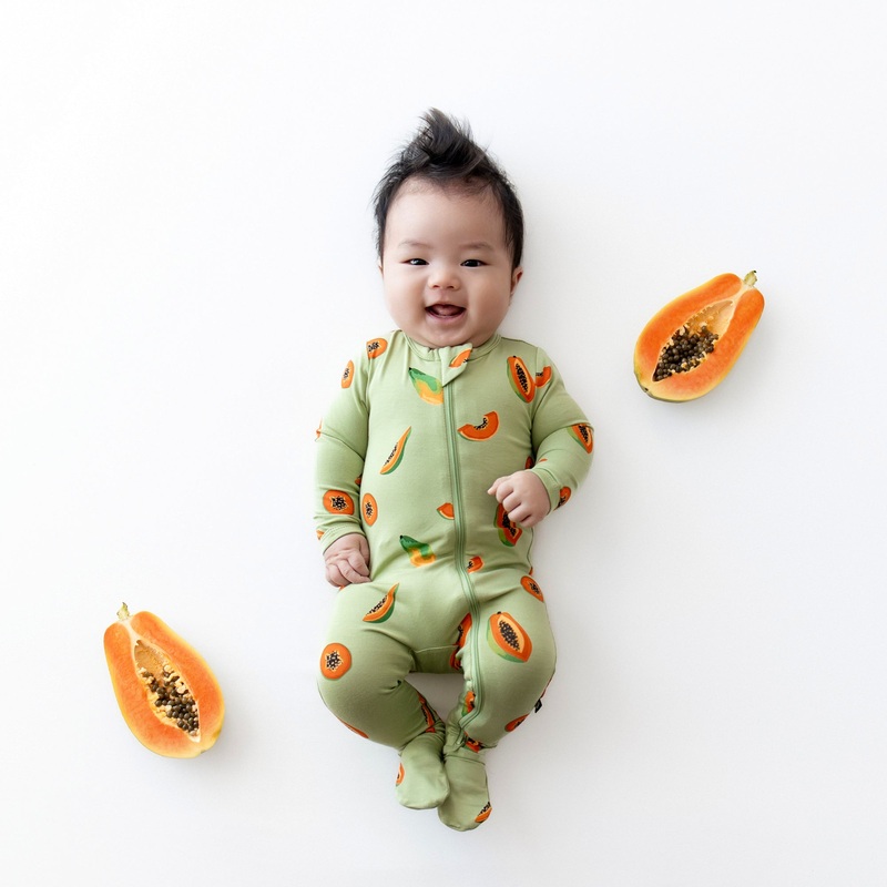 Zippered Footie in Papaya