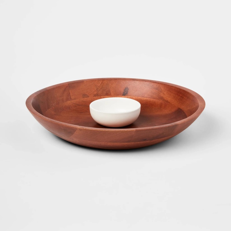 2pc Ceramic Signature Chip and Dip Serving Bowl