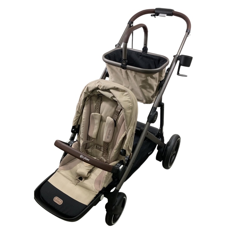 Cybex e-Gazelle S Stroller, 2024, Almond Beige, Black