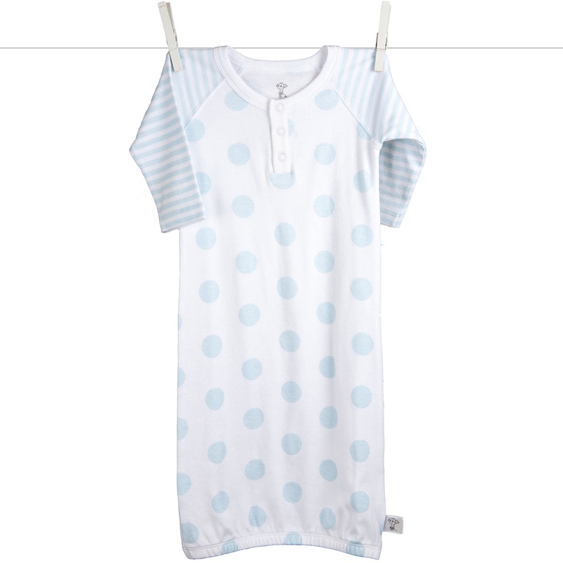 Little Giraffe Lollipop Henley Gown in Blue – 0 to 6 Months