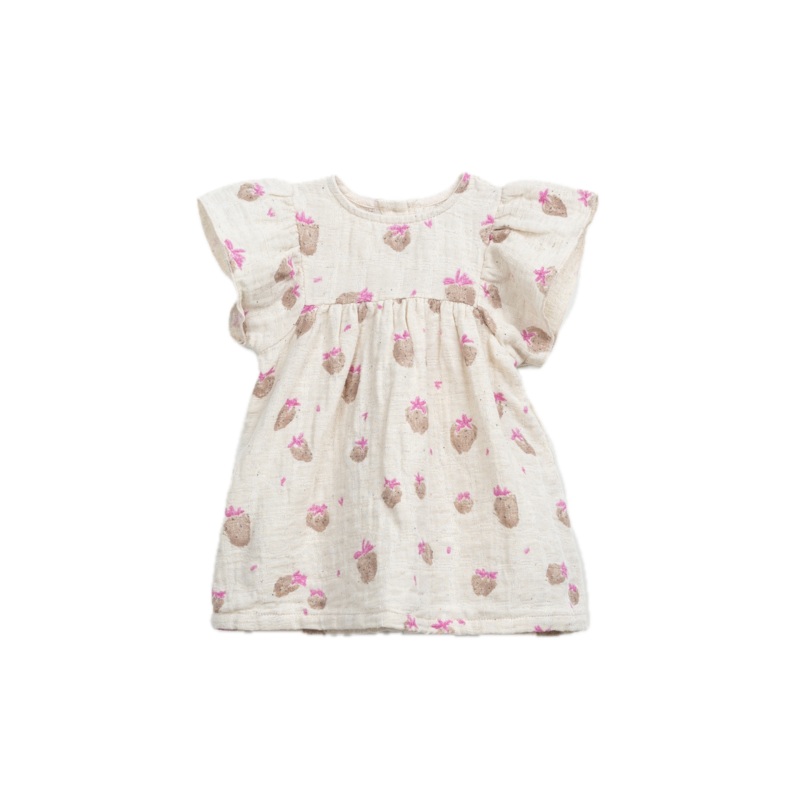Play Up Organic Woven Dress – Strawberries