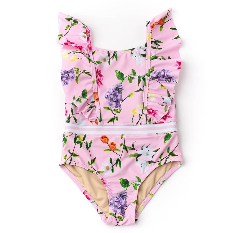 Ruffle Sleeve Swimsuit Wildflowers