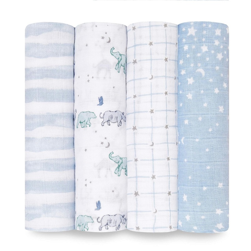 Aden + Anais Cotton Muslin Swaddle, 4pk, Rising Star