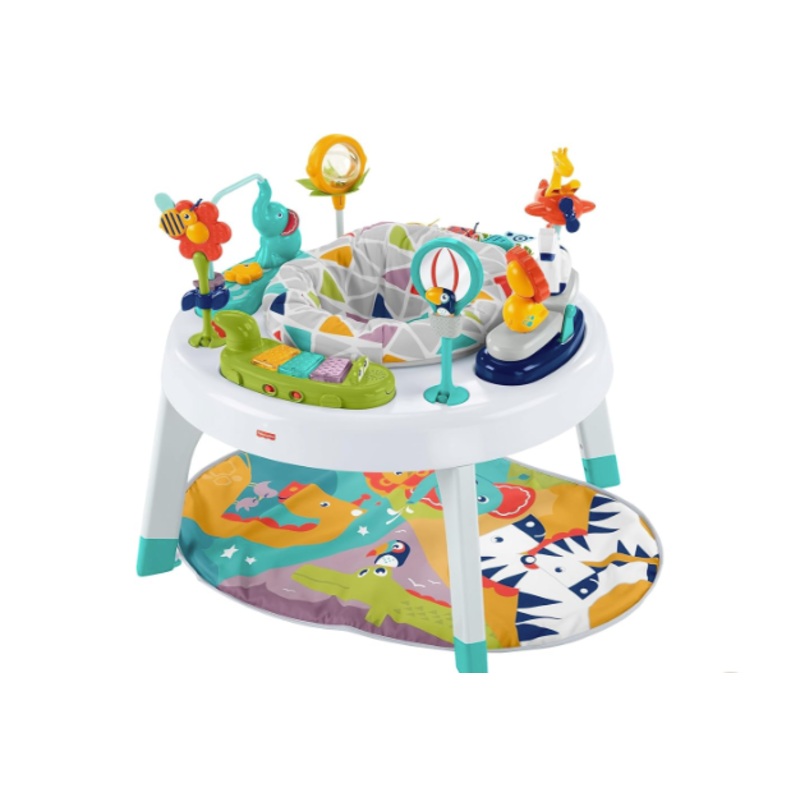 Fisher Price 3-in-1 Sit-to-Stand Activity Center, Spin ‘N Play Safari