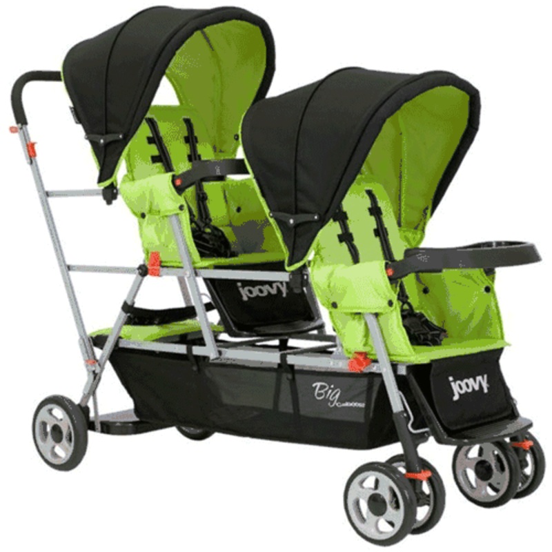 Joovy Big Caboose Stand-On Triple Stroller in Appletree