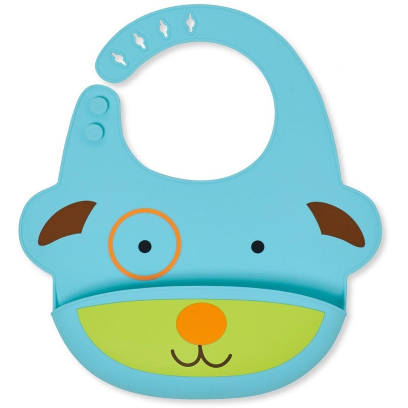 Skip Hop Zoo Fold & Go Silicone Bib – Dog
