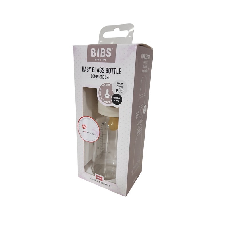 Bibs Baby Glass Bottle Complete Set, Ivory, 4oz