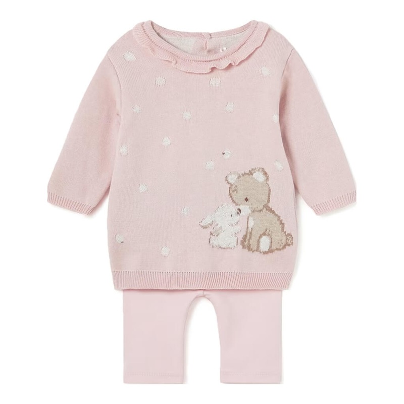 Knit Leggings Set Baby Rose