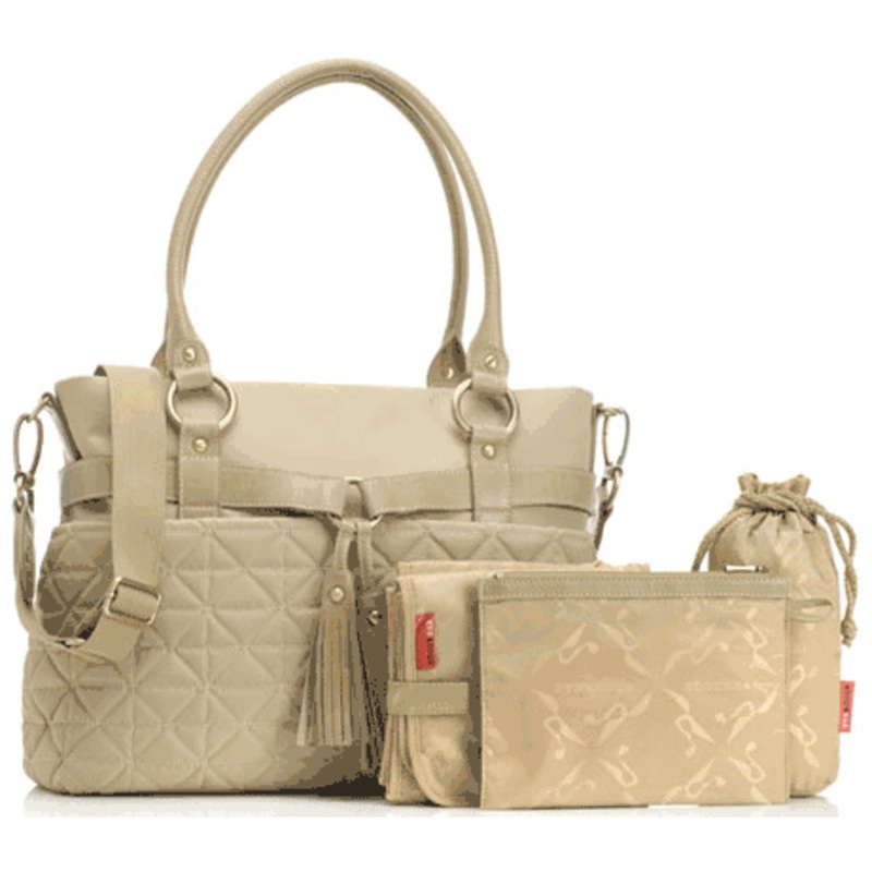 Storksak Isabella Nylon Diaper Bag in Sand