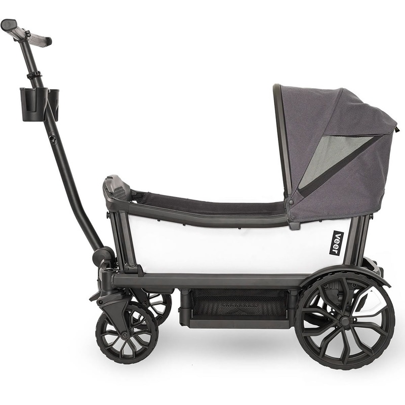 Veer Cruiser (2 Seater) Stroller Wagon + Canopy Bundle – Savanna White/Gray
