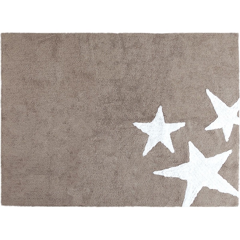Lorena Canals Three Stars Linen Rug – White (4′ x 5′ 3″)