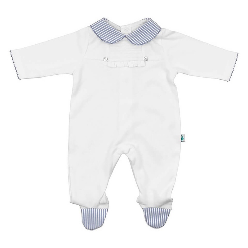 Striped Collar Blue Footie