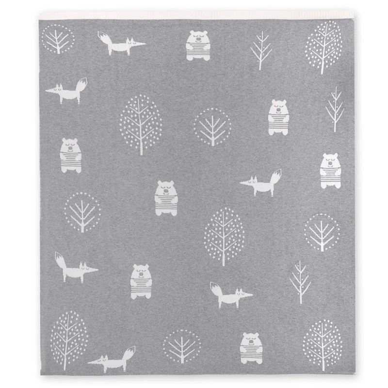 Viverano – Organic Cotton Jacquard Reversible Knit Blanket – Into The Woods