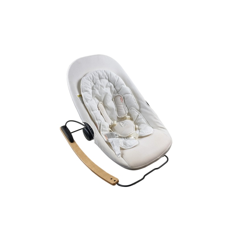 Bloom Coco Go 3-in-1 Bouncer, Coconut White Organic, Natural Wood