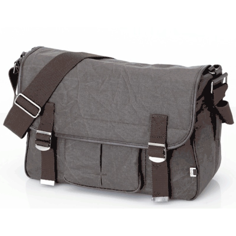 OiOi Chocolate Waxed Canvas Diaper Bag
