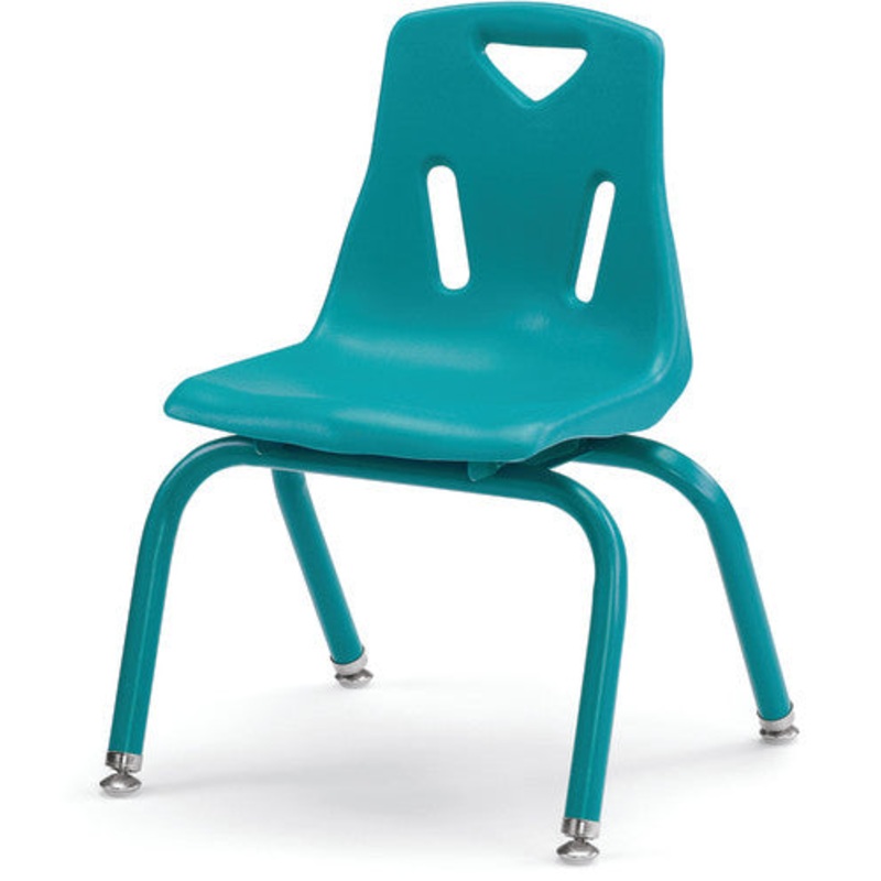 Berries Stacking Chair with Powder-Coated Legs – 12″ Ht – Teal