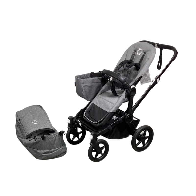 Bugaboo Donkey 5 Mono Stroller, Black, Grey Melange, 2024, No Canopy