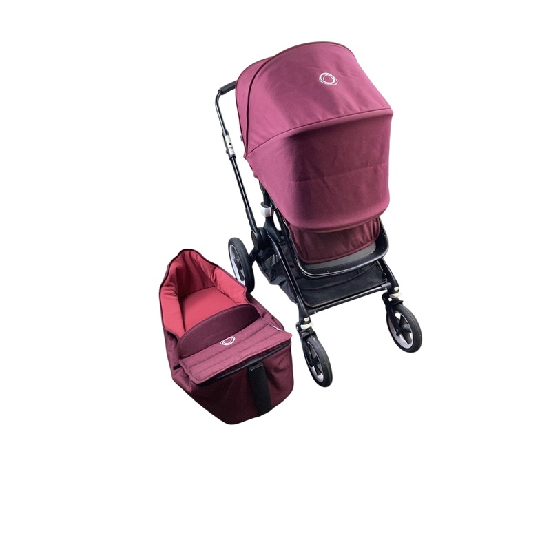 Bugaboo Fox Stroller, 2018, Black, Dark Cherry, Dark Cherry