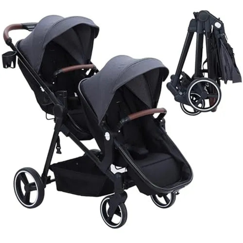 Double Stroller Track Tandem Stroller for Infant and Toddler (See Description)