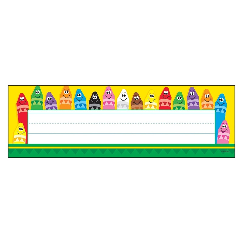 Colorful Crayons Desk Toppers Name Plates