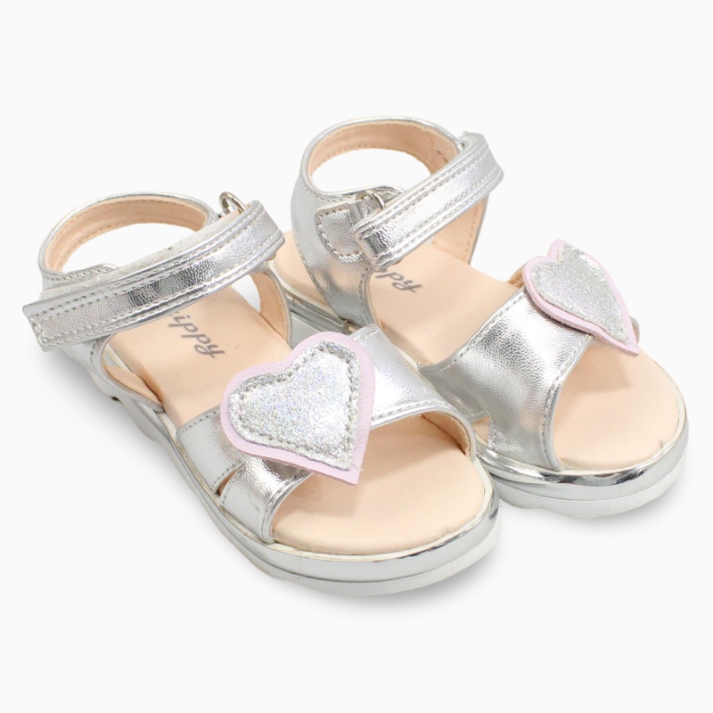Girls Leather Sandals – Cute Heart Detail