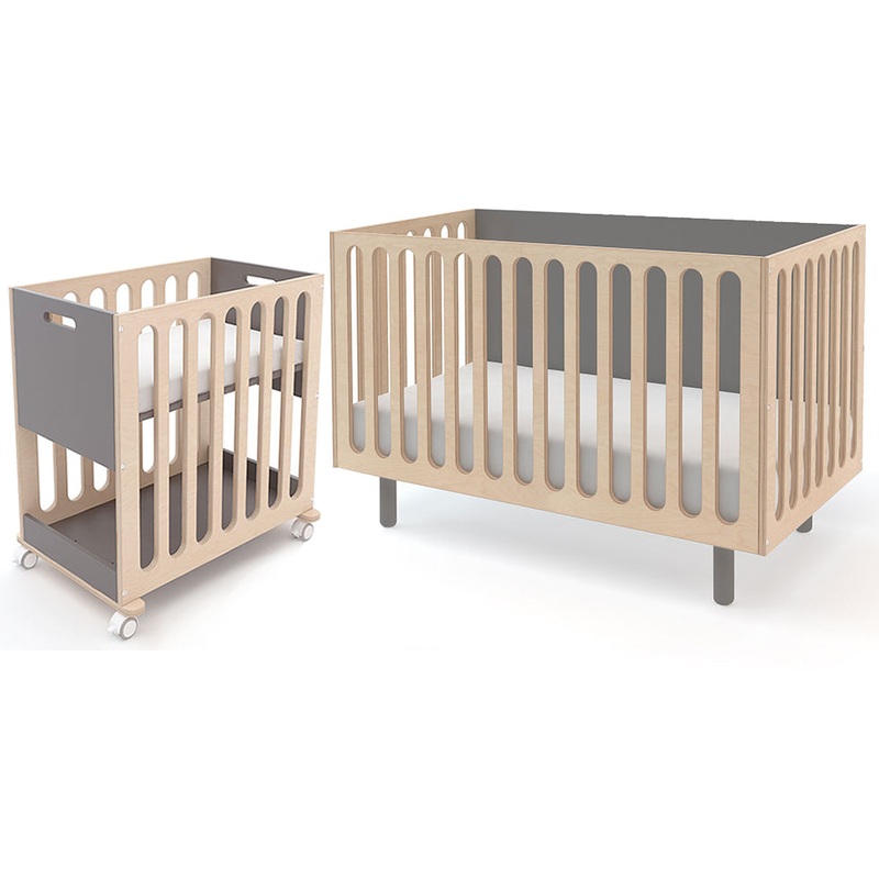Oeuf Fawn 2-in-1 Crib System – Grey/Birch
