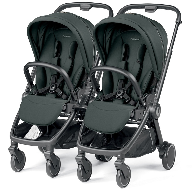 Peg Perego City Loop Double Stroller Bundle – Black / Metal