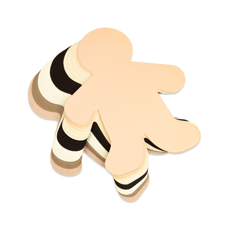 People Shape Cut-Outs, Multicultural Colors