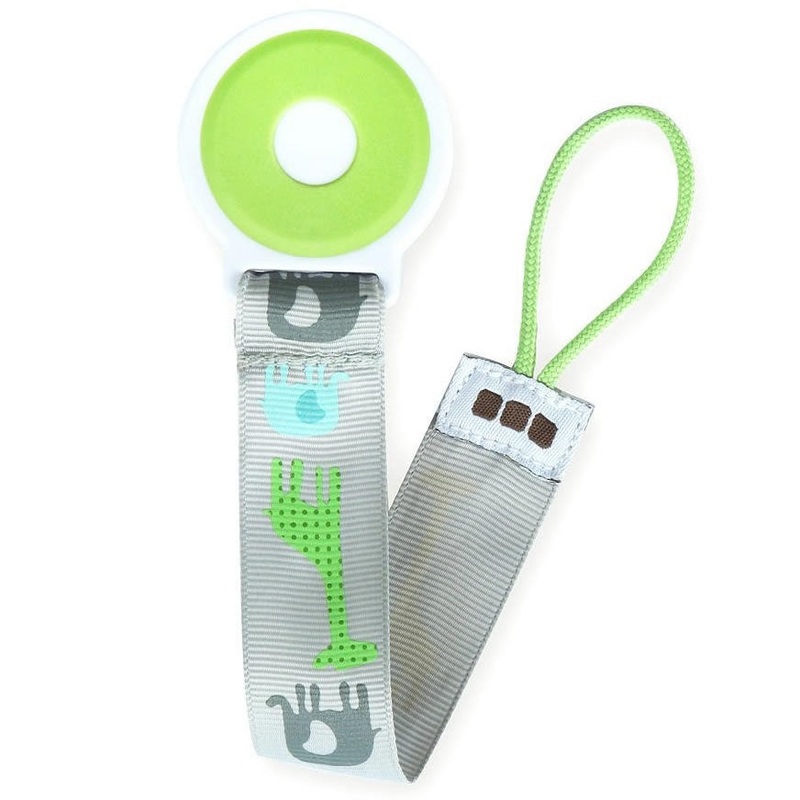 JJ Cole Pacifier Clip – Gray Safari