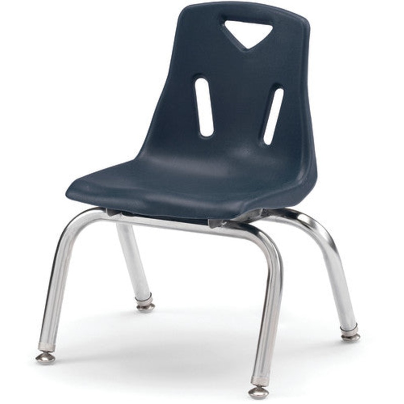 Berries Stacking Chair with Chrome-Plated Legs – 10″ Ht – Navy