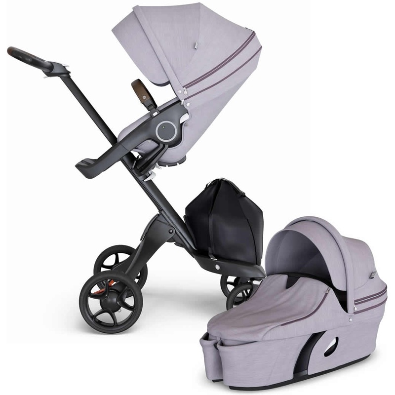 Stokke Xplory 6 Stroller & Carrycot – Brushed Lilac/Black/Brown