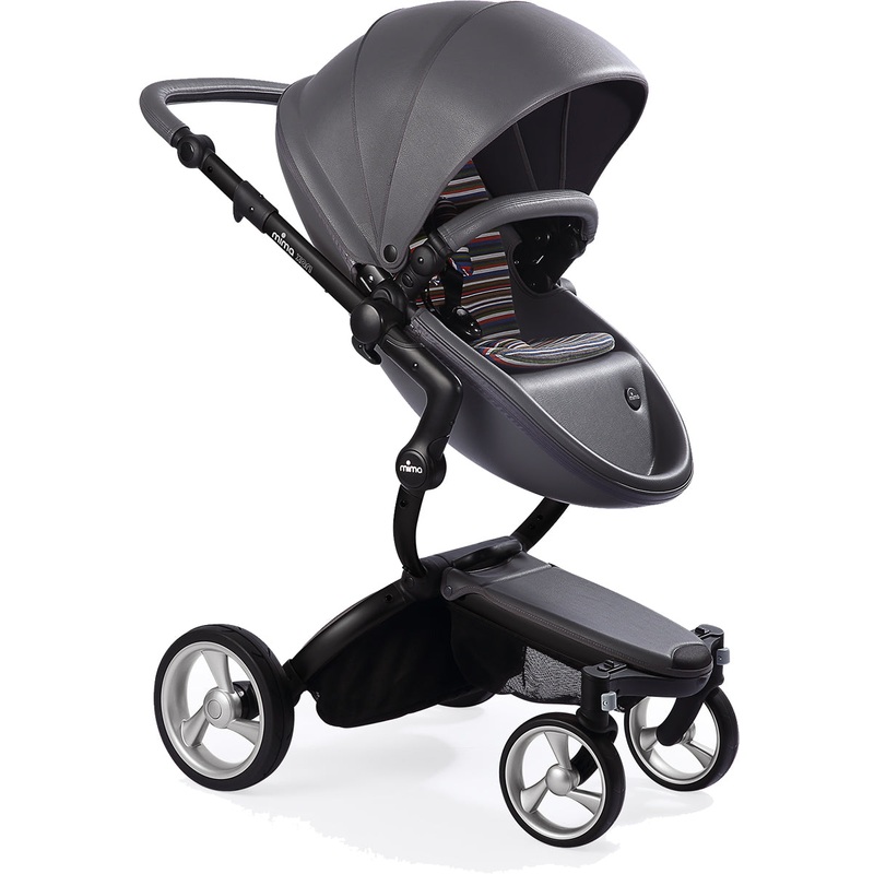 Mima Xari Complete Stroller, Black – Cool Grey / Autumn Stripes
