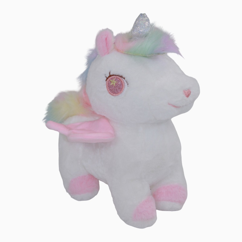 Unicorn Plush Toy with Wings and Glittery Eyes