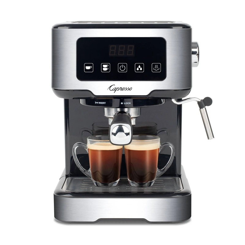 Cafe TS Espresso Machine With Milk Frother- Black