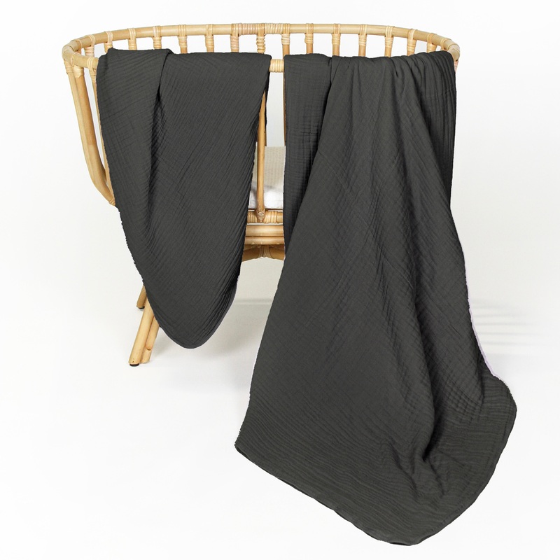 Cloud Muslin Quilt – Charcoal