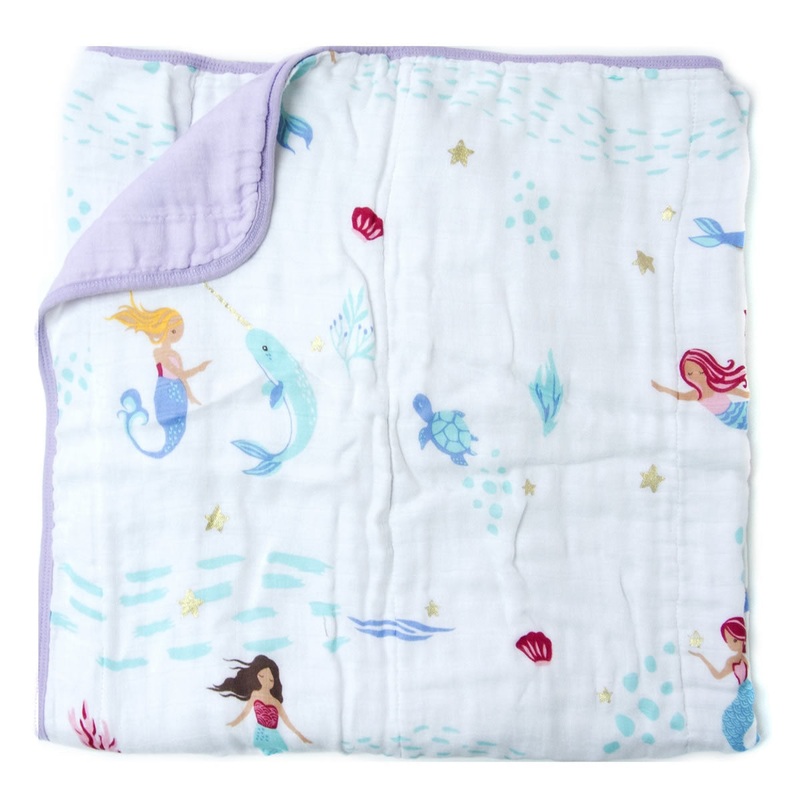 Loulou Lollipop Luxe Muslin Swaddle – Mermaid