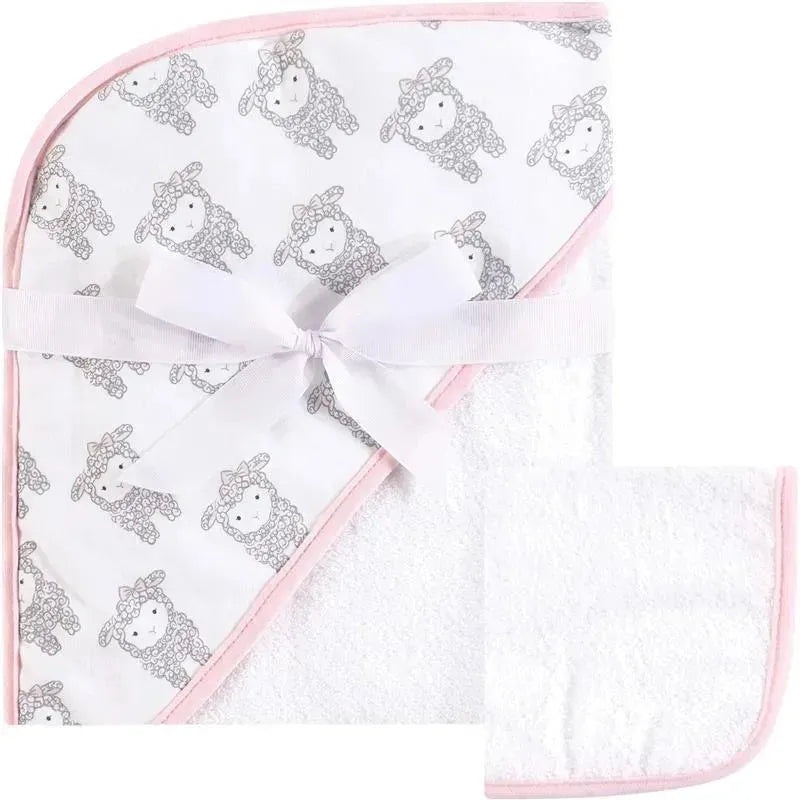 Baby Vision – Hudson Baby Unisex Baby Cotton Hooded Towel and Washcloth, Little Lamb