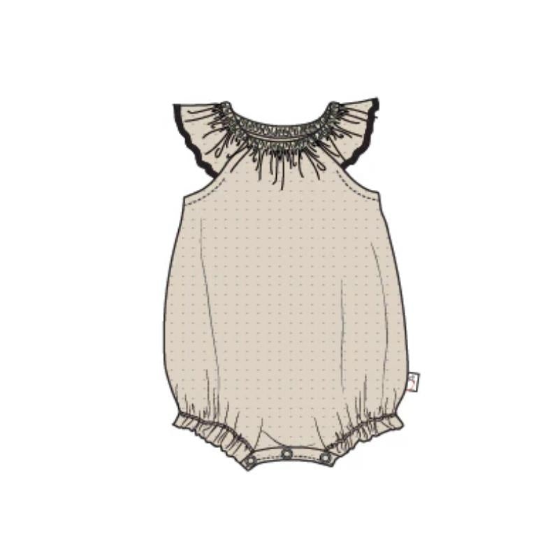 Burts Bees – Baby Girl Dotted Muslin Bubble Fossil