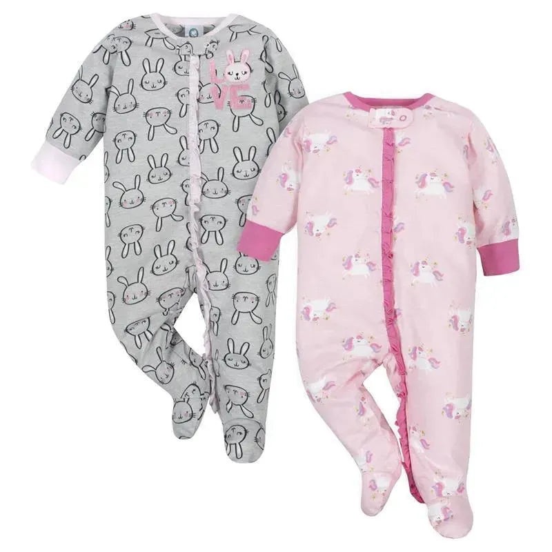 Gerber 2pk Sleep n Play Baby Girl, Bunny