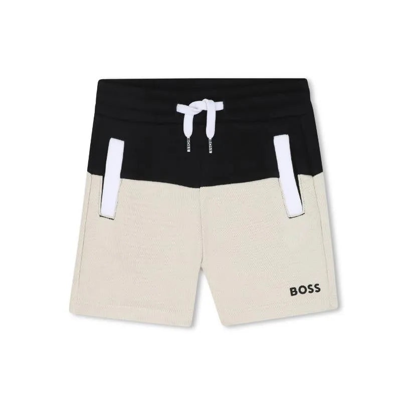 Hugo Boss Baby – Boy Colorblock Shorts, Navy & Beige