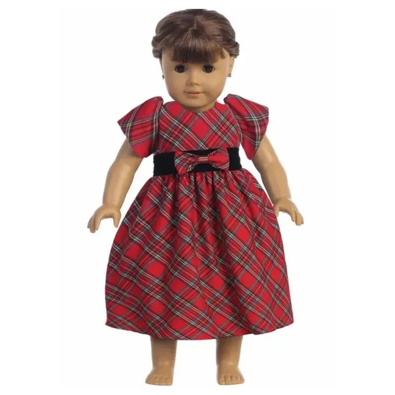 Lito – Plaid Red And, Green, Black Christmas Doll Dress