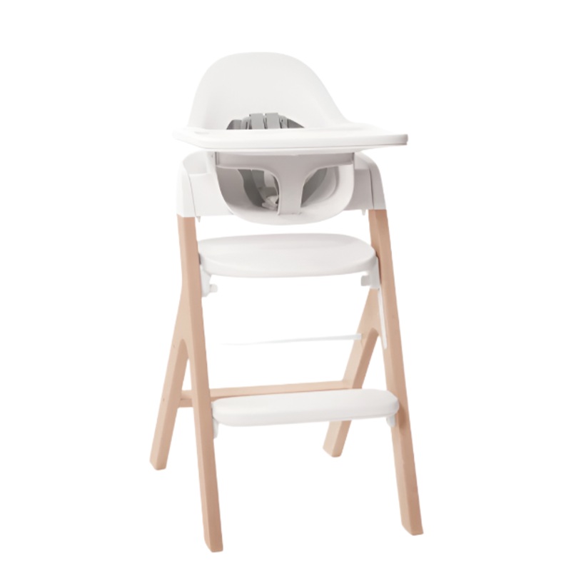 Mockingbird High Chair, 2.0, Pebble Beech, White