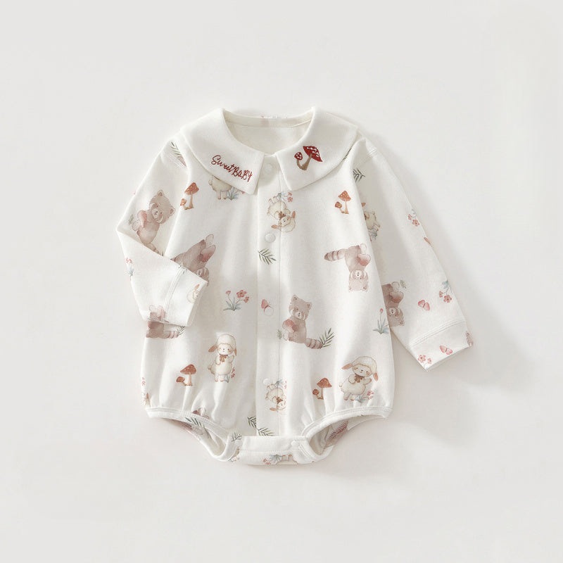 100% Cotton Long Sleeve Bodysuit – Bear with Sheep Bear with Sheep 0-3 M