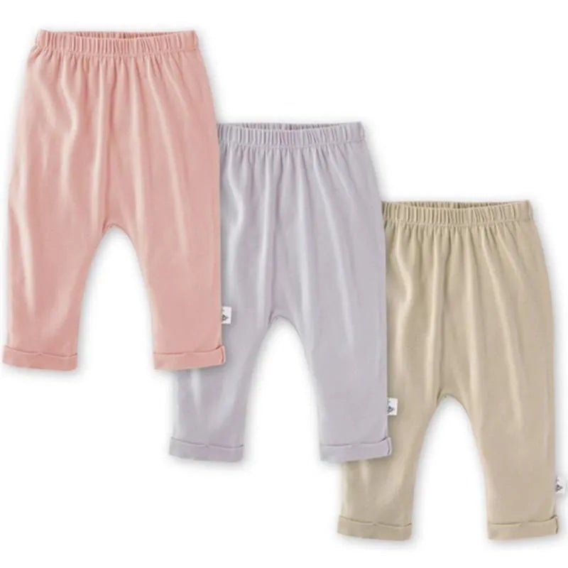 Burts Bees – 3Pk Organic Cotton Baby Harem Pants, Pink Sand