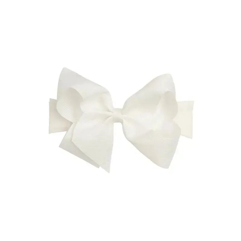 Elegant Baby Headband Medium Bow, White