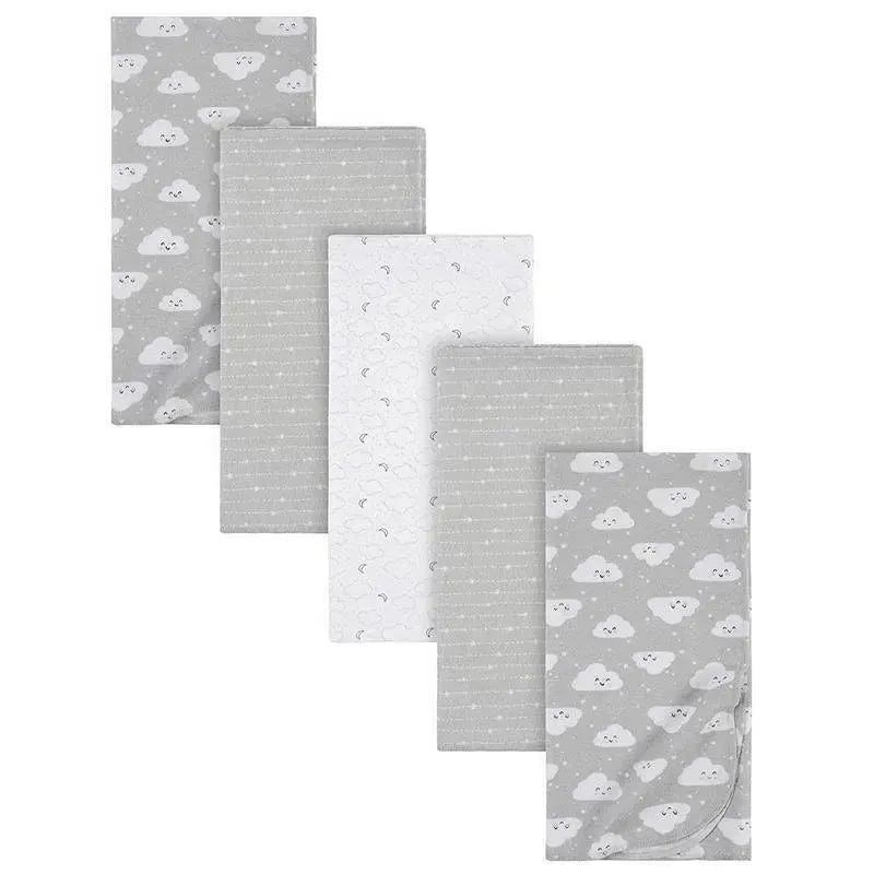 Gerber Bedding – 5Pk Flannel Baby Blanket – Neutral Cloud
