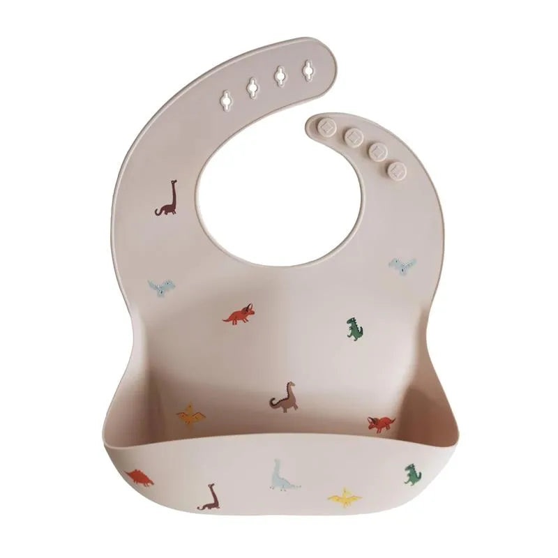 Mushie – Silicone Baby Bib, Dinosaurs