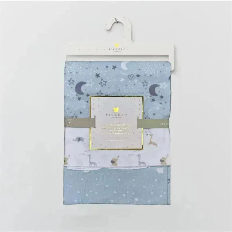 Piccolo Bambino – 3Pk Flannel Receiving Blankets Blue