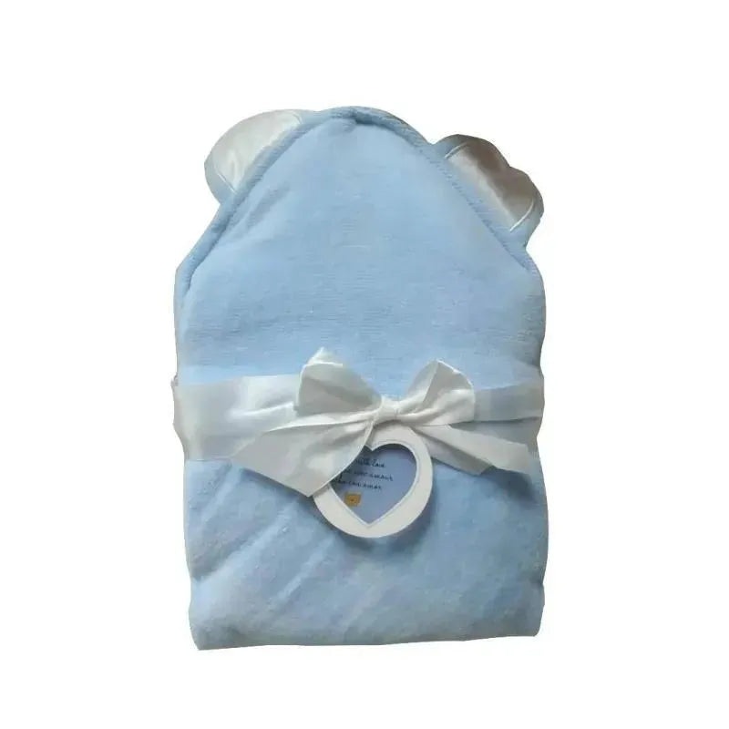 Piccolo Bambino – Luxury Velour Hooded Towel With Satin Ears, Blue