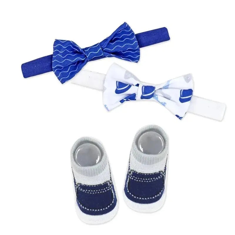 Rose Textiles – 3 Pc Socks And Bowties Set, Navy Hats